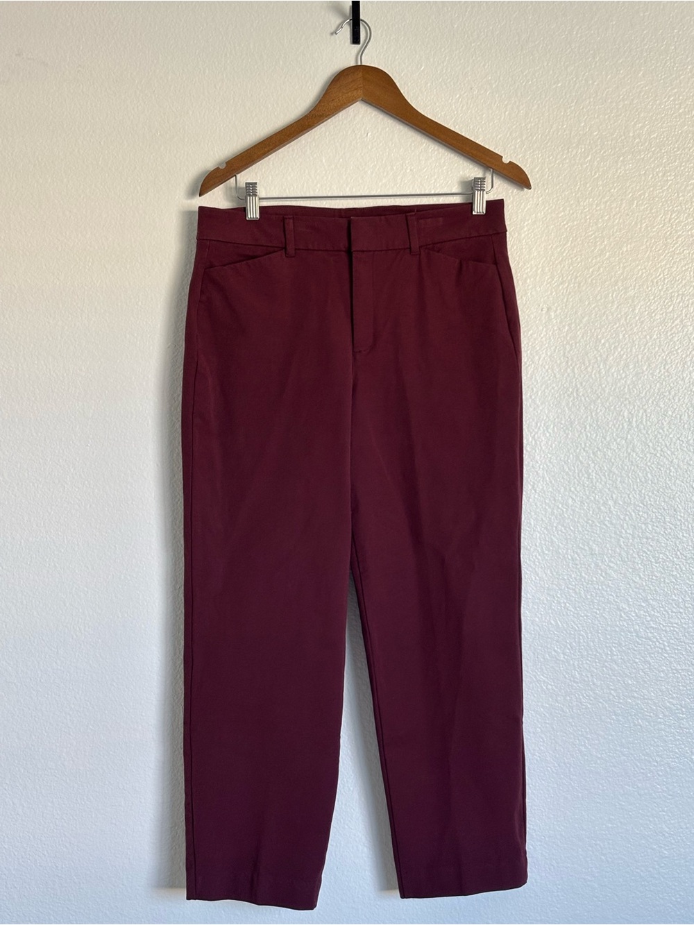 Women’s Pixie Straight burgundy Trousers